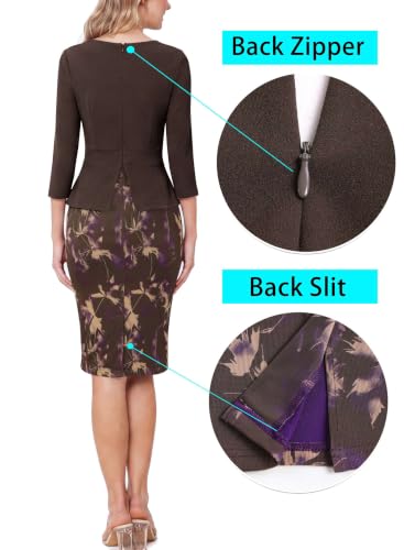 Image of VFSHOW Womens Peplum Work Business Office Church Bodycon Sheath Dress
