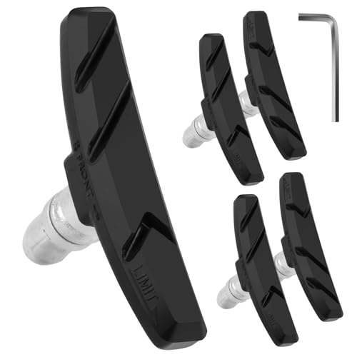 Adiwo 2 Paia Pastiglie Freni V-Brake Impostati con Dadi e Spessori, Pattini Freni Bici da Corsa, Bicicletta Pattini per Blocco Freno V 70mm, con Chiave a Brugola, per Bici da Strada, Mountain Bike