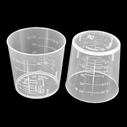 20 vasos plásticos medidores 60 ml transparentes miniatura 2