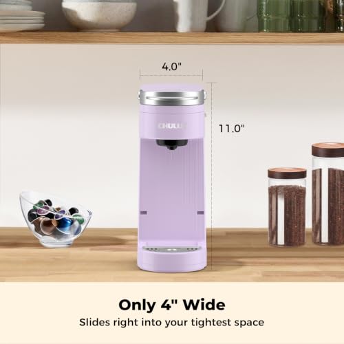 Image of CHULUX Compact Single Serve Coffee Maker Brewer for K Cup Pod, Light Violet