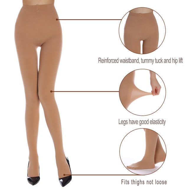Opaque Tights For women 80D,Women's Soft Control Top Tights2