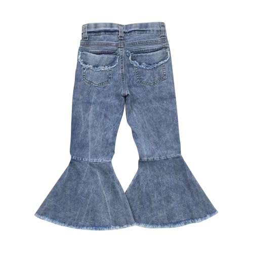 Todder P0325 Bleached Pockets Blue Jeans Girl Jeans Bell Bottom3