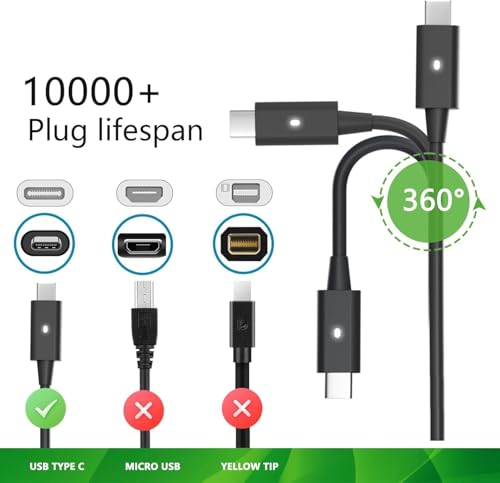 Image of 130W USB C Laptop Charger Compatible for Dell Precision 5570 5560 5550 5530 5760 5750 3560 Latitude 7410 7310 7210 9410 9510 5420 5520 5510 XPS 15 17 2in1 9575 9500 9700 Power Cord (De 130W Type C)