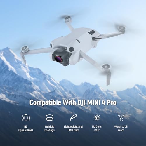 Image of NEEWER Variable ND Filter Compatible with DJI Mini 4 Pro, ND64-512 6-9 Stops Multicoated HD Optical Glass Drone Camera Lens Video Recording Aerial Photography Accessories