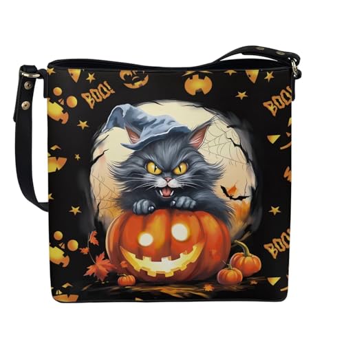 Image of HUGS IDEA Boho Bags for Women Leather Handbag Shoulder Bucket Crossbody Purse
