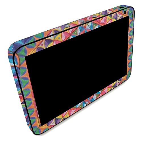 Image of MightySkins Carbon Fiber Skin Compatible with Amazon Echo Show 8 (Gen 2) - Rainbow Kaleidoscope | Protective, Durable Textured Carbon Fiber Finish | Easy to Apply