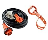Power TechON RVC3001 25' 30 Amp RV Extension cord w/ Molded Connector and Handle - Twist Lock