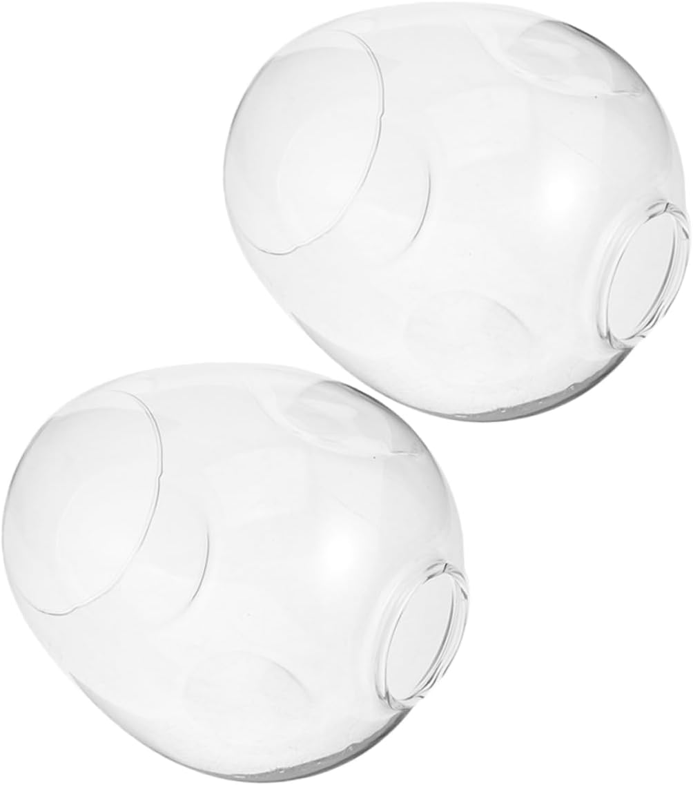 Balacoo Glass Lamp Shade Replacement for Ceiling and Table Lights 2-Piece Globe Set Dual Hole Design for Living Room and Bedroom Fixtures