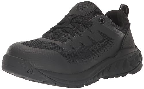 KEEN Utility Women's Arvada Low Height Composite Toe Breathable KEEN Utility Work Sneakers, Black/Black, 8 M