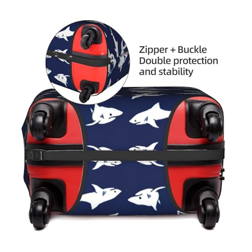 Housse de bagage pour les vacances à motif requin blanc taille L