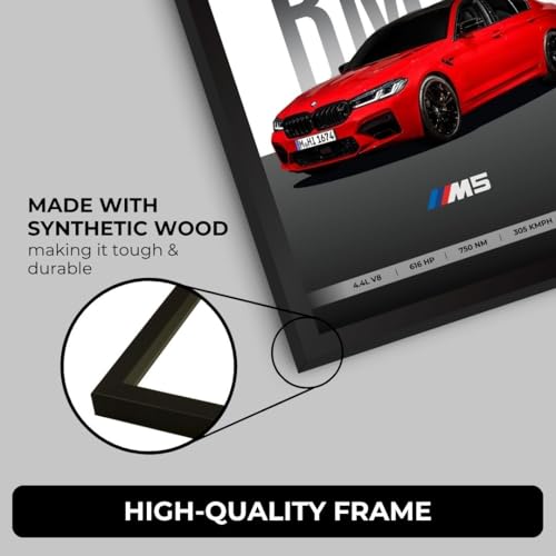 Image of Funk You Store BMW M5 Poster | Framed BMW A4 Sized (31 x 23 cm) | Car Poster for Wall, Gift for Boys, Sportcar Frames | Car Posters for Wall, Bedroom, Hostel, Study Area, Hostel, Dorm (F 020)