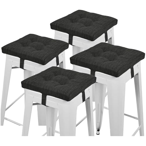 Baibu 12-Inch Square Seat Cushions set of 4, gray-black