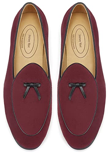 Image of Journey West Men's Suede Leather Belgian Loafers for Men Slip-on Casual Penny Casual Loafers