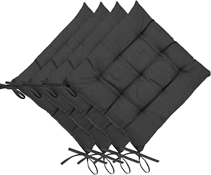 ZZZMRH Chair Cushions Pack of 2 Seat Pads for Dining Chairs, Garden Chair Cushions Tie On_9 Stitch_Black Indoor/Outdoor Seat Cushions Comfortable Chair Pads for Kitchen Seat Pads 9 stitch cushions