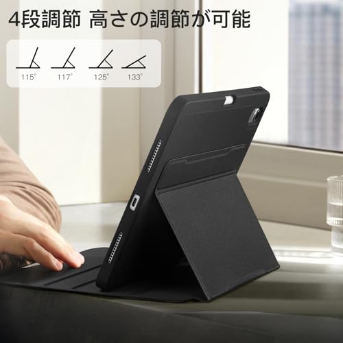 【Maledan】iPad 11/10世代 2025/2022 保護ケース 高級PUレザー カバー Apple Pencil 収納可能 自動スリープ/ウェイク機能付き 四段調節可能 ペンホルダー ビジネス仕様 ビジネスミーティング/オフィス用 iPad 第10世代 ケース