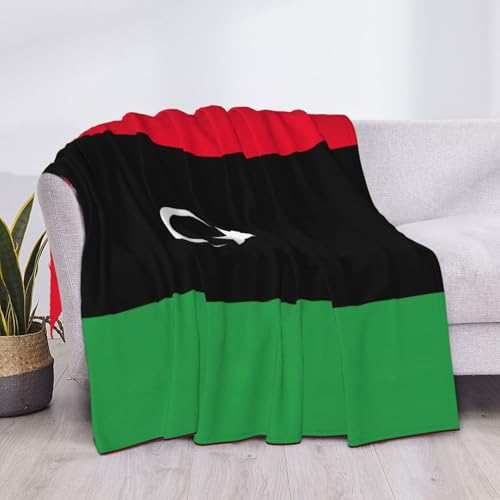 Couverture drapeau libyen légère pour lit et canapé toutes saisons