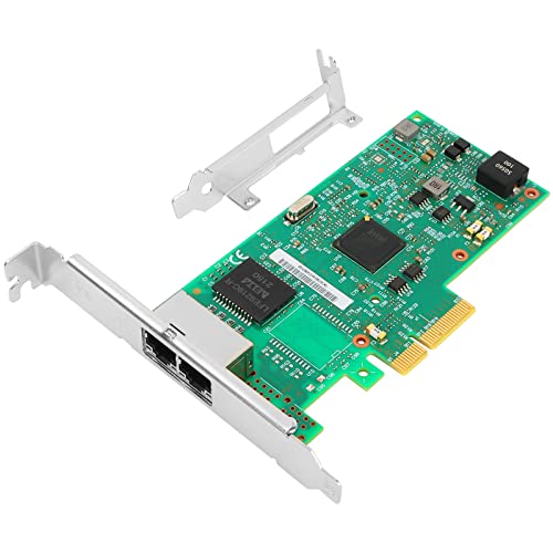 Vogzone Adaptador de red convertida Intel I350-T2 NIC 1G 1000Mbps Gigabit Ethernet Dual RJ45 Port PCIe 2.0 x4 GbE tarjeta de red con chipset Intel I350AM2 para Windows/Windows Server/Linux
