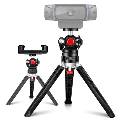Etour Webcam Tripod Stand for Desk Compatible with Logitech Brio 4k/ C920/ C922 with 360° Ballhead [Angle Adjustable] Desktop Tripod for Light & 1/4" Thread for Live Streaming | Video Calling