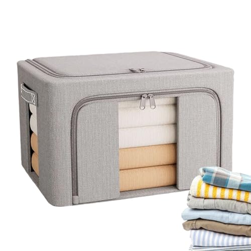 Generico Storage Boxes Clothes, 24L Foldable Bins with Lids and Zipper, Organizer Baskets for...