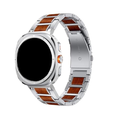 Bracelet Samsung Galaxy Watch Ultra 47mm en acier et bois, l'alternative anti-transpiration