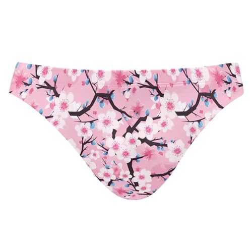 Pink Cherry Blossoms Swim Briefs for Men Swimsuit Bikini Swimwear S B0401899