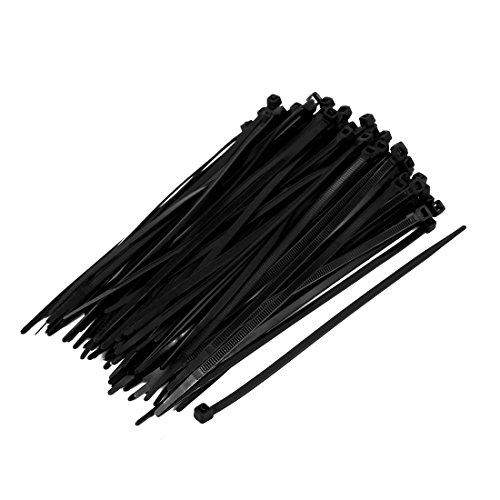 uxcell 2mm Nylon Self Locking Cable Zip Ties Fastener Black 100pcs