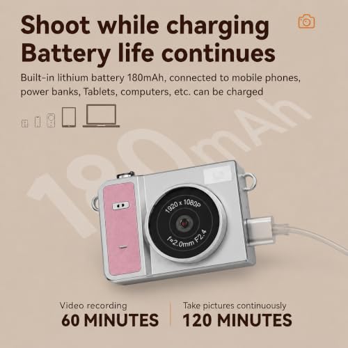 Image of Cason 1080P Mini Keychain Camera, Portable Pocket Digital Camera with Flip Screen, Retro Filters & Screen, Tiny HD Video Recorder for Phone Transfer, Travel, Kids and Gifts