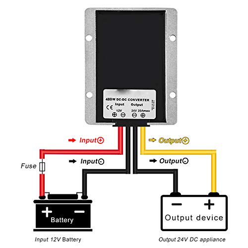 Mggi MG20191116 Waterproof Dc/Dc Converter 12V Step Up To 24V, Boost Converter 20A 480W Voltage Regulator, Power Adapter Voltage Booster,Power Supply Module Boost Transformer thumb #4