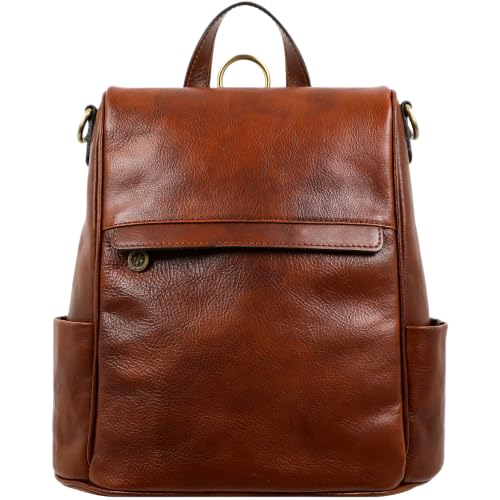 Time Resistance Leather Backpack Women