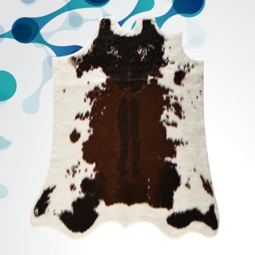 Alfombra de vaca negra multifuncional para sala y dormitorio cómodo 8