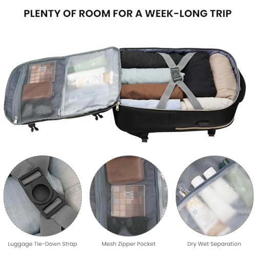 Image of YAMTION 40L Large Travel Backpack for Women,Carry On Bookbag Luggage with 4 Packing Cubes, Airline Approved Weekender Backpacks for Personal Items fits 17 Inch Laptop