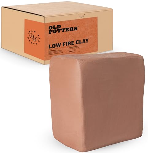 Old Potters Low Fire Pottery Clay (Cones 06-2) Art Modeling Clay, Ideal for Wheel Throwing and Hand Building, Pottery Clay for Sculpting, Beginners, and Advanced, 10 lbs Terra Cotta