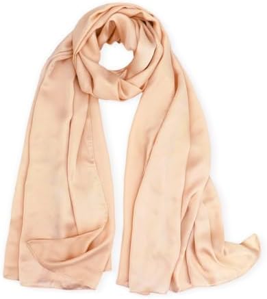 vimate 100% Large Silk Feeling Scarf-Women's Fashion Long Mulberry Silk Satin Neck Scarf Sunscreen Shawl Wrap Headscarf