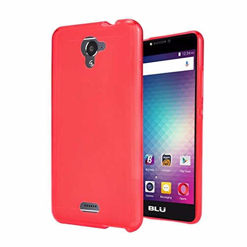 BLU R1 Plus R0071UU Case New Frontier Wireless Accessory Soft Gel TPU with Anti-Slip Back Side [Slim Cushion] [Lightweight Bumper] Protective Case (TPU Red)