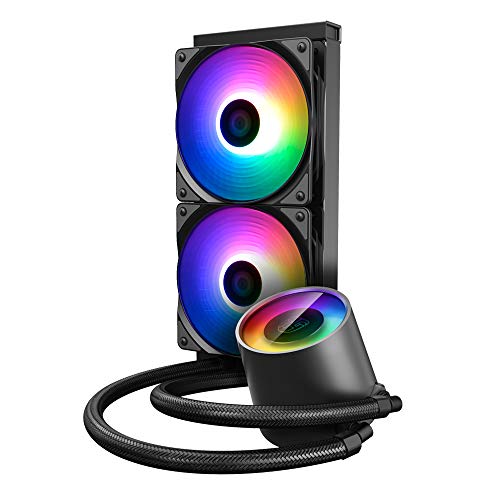 Image of DEEPCOOL Castle 240 EX ARGB Addressable RGB LED CPU Liquid Cooler I AIO Support Intel & DEEPCOOL RF120 FS 120 mm Case Fans /Cooler