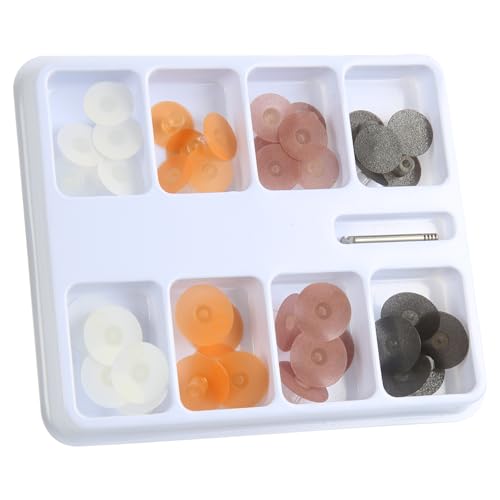 Image of Dental Polishing Discs 3 Sizes with Stem Mandrel 4 Colors 40Pcs | Dentistry Assorted Kit Polisher Supplies for Polishing and Contouring 4 Colors