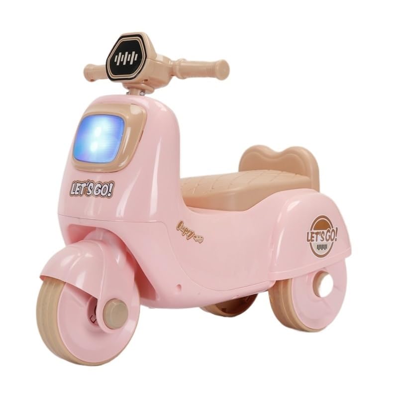 Cochecito oscilante, Wiggle Coche Móvil de Juguete Moto con Luces Música for niños Dibujos Animados Color a Juego Tarjeta Columpio for(Rose)