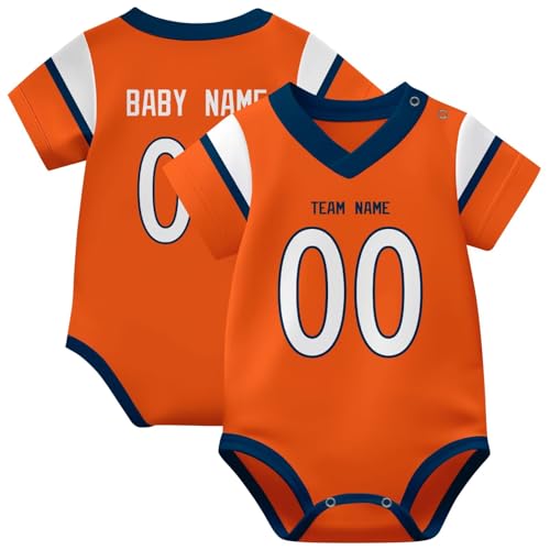 Image of KREDE Baby Clothes Unisex Bodysuit Jersey Style Custom Name Number for Baby Boys
