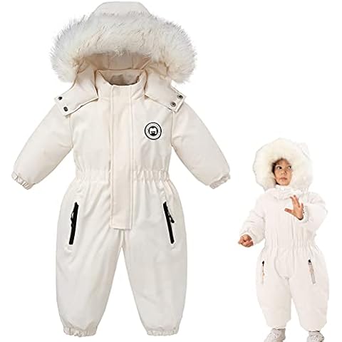 XIFAMNIY Boys and Girls One Piece Snowsuits Overalls Ski Suits Winter Waterproof Coats Jumpsuits for Baby Toddler 2T-5T… Cover