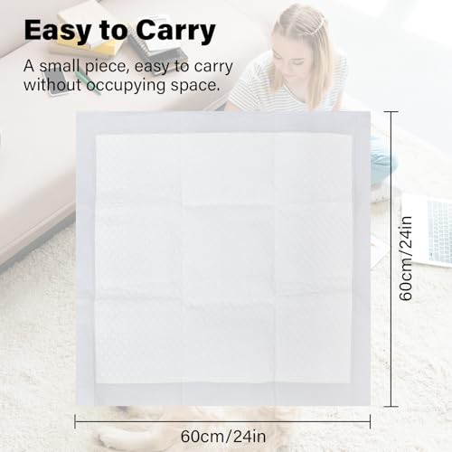 Image of 40 Pack Super Absorbent Soft Pet Training & Dog Urine Pad 24x24 Inch, Travel & Home Use For Puppy Leakage Resistant Urine Pad (White)