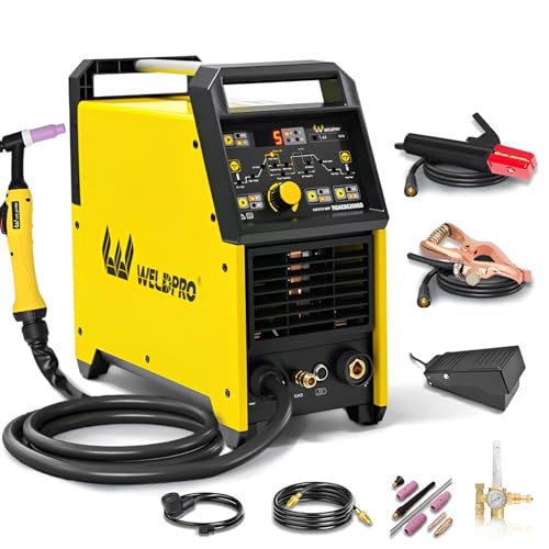 Weldpro TIG Welder AC/DC 200A with Pulse, Aluminum TIG Welder 110V/220V with TIG Torch AC TIG/DC TIG/AC PULSE TIG/DC PULSE TIG/Stick 5 in 1 MultiProcess Welding Machine with Foot Pedal