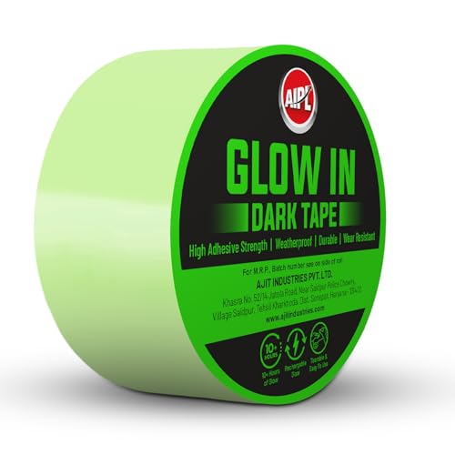 Image of AIPL Glow in The Dark Tape, 50MM x 6.56 Feet, Bright Green Luminous Safety Tape for Night Decoration, Stage Marking, Stair Visibility, Emergency Path, Exit Signs