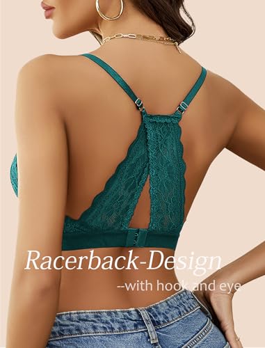 Image of Avidlove Bralettes for Women Lace Racerback Bras Wireless Unlined Bralette Comfy Bra Sexy Lingerie Tops