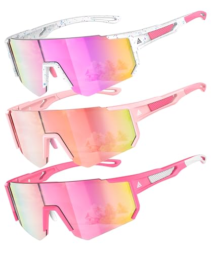 Image of Kids Sunglasses Youth Baseball Softball Sunglasses for Girls Boys Age 4-14 UV Protection Sports Kids 3 Pack