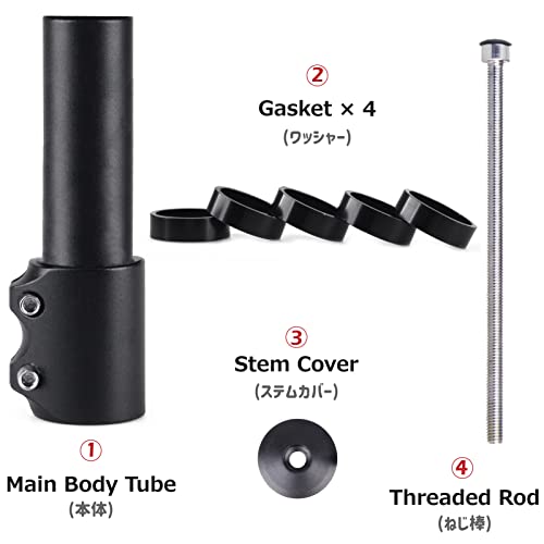 Bike Fork Stem Bicycle Extender Handlebar Riser Adaptor 123mm Black Silvery - Bild 30 von 43