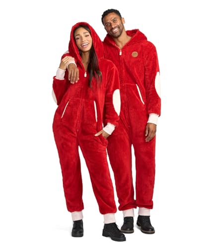 Tipsy Elves Women's Christmas Red Sherpa Jumpsuit(W) Size Medium