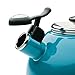 Circulon Enamel on Steel Whistling Teakettle/Teapot With Flip-Up Spout, 2 Quart - Turquoise Blue