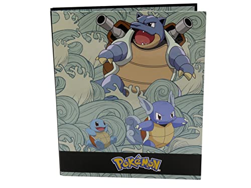 Pokémon Schulbedarf Ordner, Charmander & Squirtle, 4 Ringe, A4, Officielle Lizenzprodukte, Orange, Blau, Grün