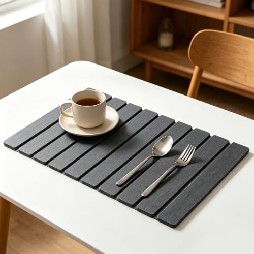 Esterilla de escurreplatos plegable para evitar humedad en encimeras con base protectora de goma 6