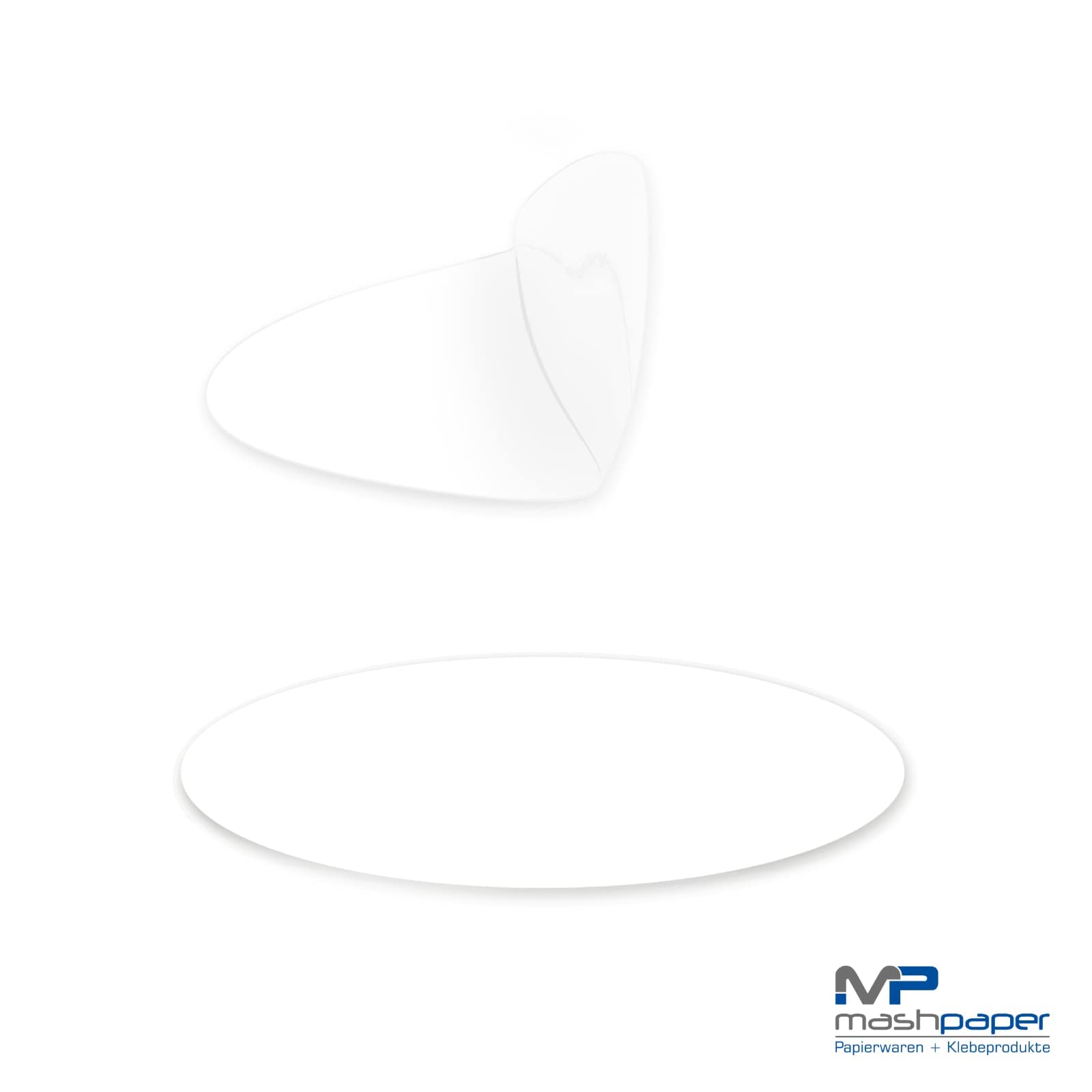 Verschlussetiketten transparent rund in verschiedenen Formaten permanent oder ablösbar Klebepunkte Verschlußetiketten, auch mit Perforation (50 mm, extra permanent)